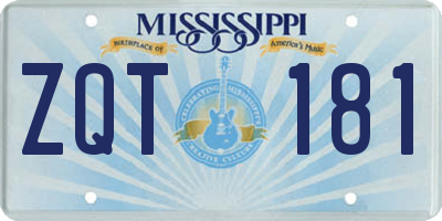 MS license plate ZQT181