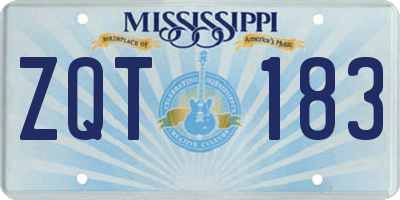 MS license plate ZQT183
