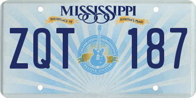 MS license plate ZQT187