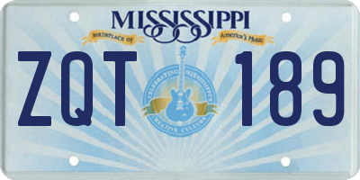 MS license plate ZQT189