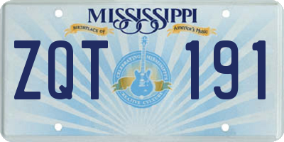 MS license plate ZQT191
