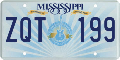 MS license plate ZQT199