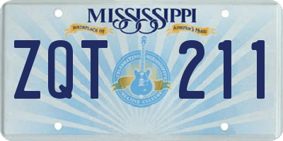 MS license plate ZQT211