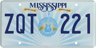 MS license plate ZQT221