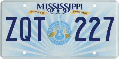 MS license plate ZQT227