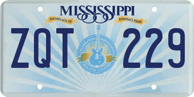 MS license plate ZQT229