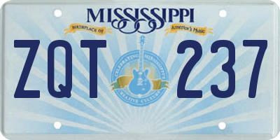 MS license plate ZQT237