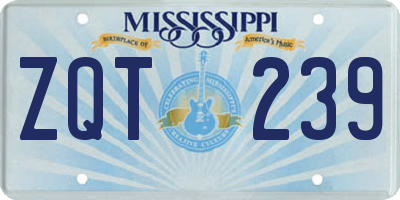 MS license plate ZQT239