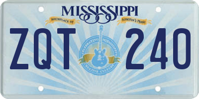 MS license plate ZQT240