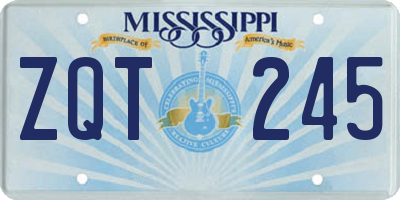 MS license plate ZQT245