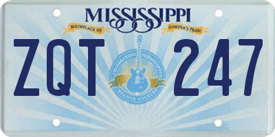 MS license plate ZQT247