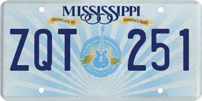 MS license plate ZQT251