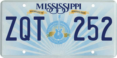 MS license plate ZQT252