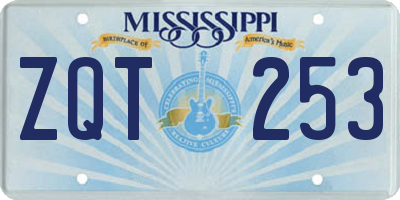 MS license plate ZQT253