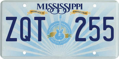 MS license plate ZQT255