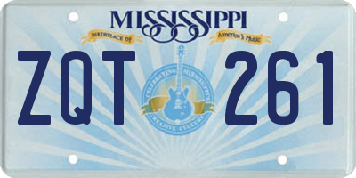 MS license plate ZQT261