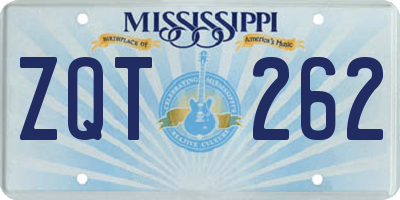 MS license plate ZQT262