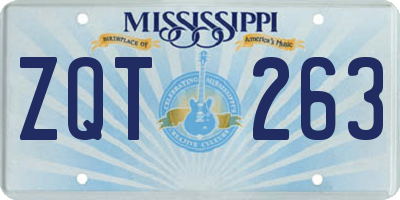 MS license plate ZQT263