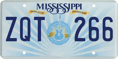 MS license plate ZQT266