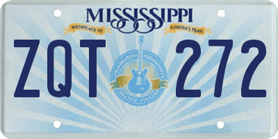 MS license plate ZQT272