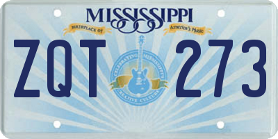 MS license plate ZQT273