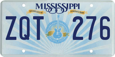 MS license plate ZQT276