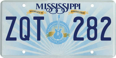 MS license plate ZQT282