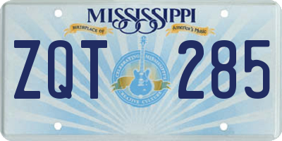 MS license plate ZQT285