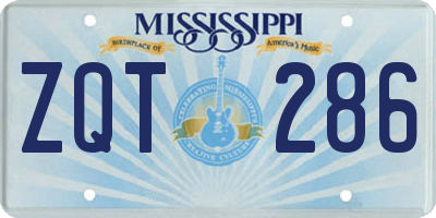 MS license plate ZQT286