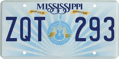MS license plate ZQT293