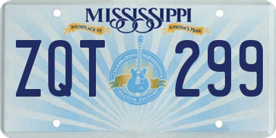 MS license plate ZQT299