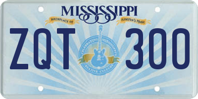 MS license plate ZQT300