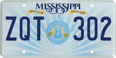 MS license plate ZQT302