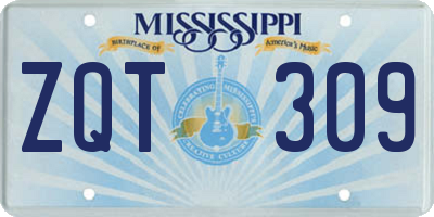 MS license plate ZQT309