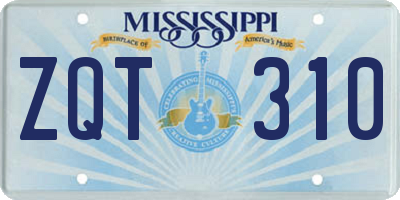 MS license plate ZQT310