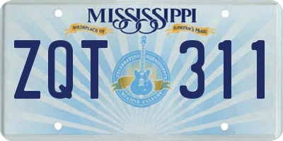 MS license plate ZQT311