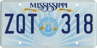 MS license plate ZQT318