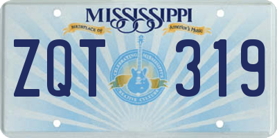 MS license plate ZQT319
