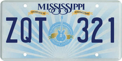 MS license plate ZQT321