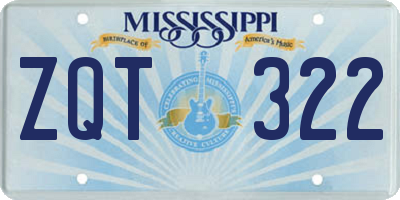 MS license plate ZQT322