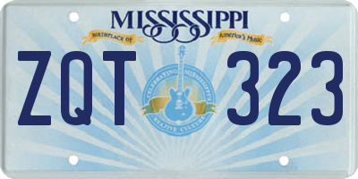 MS license plate ZQT323