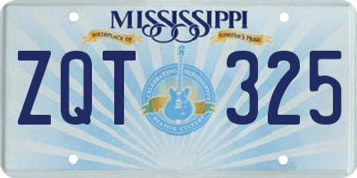 MS license plate ZQT325