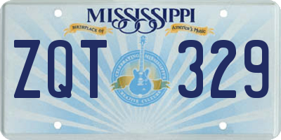 MS license plate ZQT329