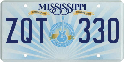 MS license plate ZQT330