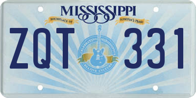 MS license plate ZQT331