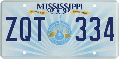 MS license plate ZQT334