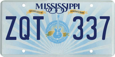MS license plate ZQT337