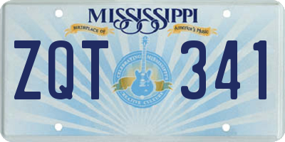 MS license plate ZQT341
