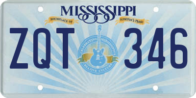 MS license plate ZQT346