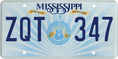 MS license plate ZQT347